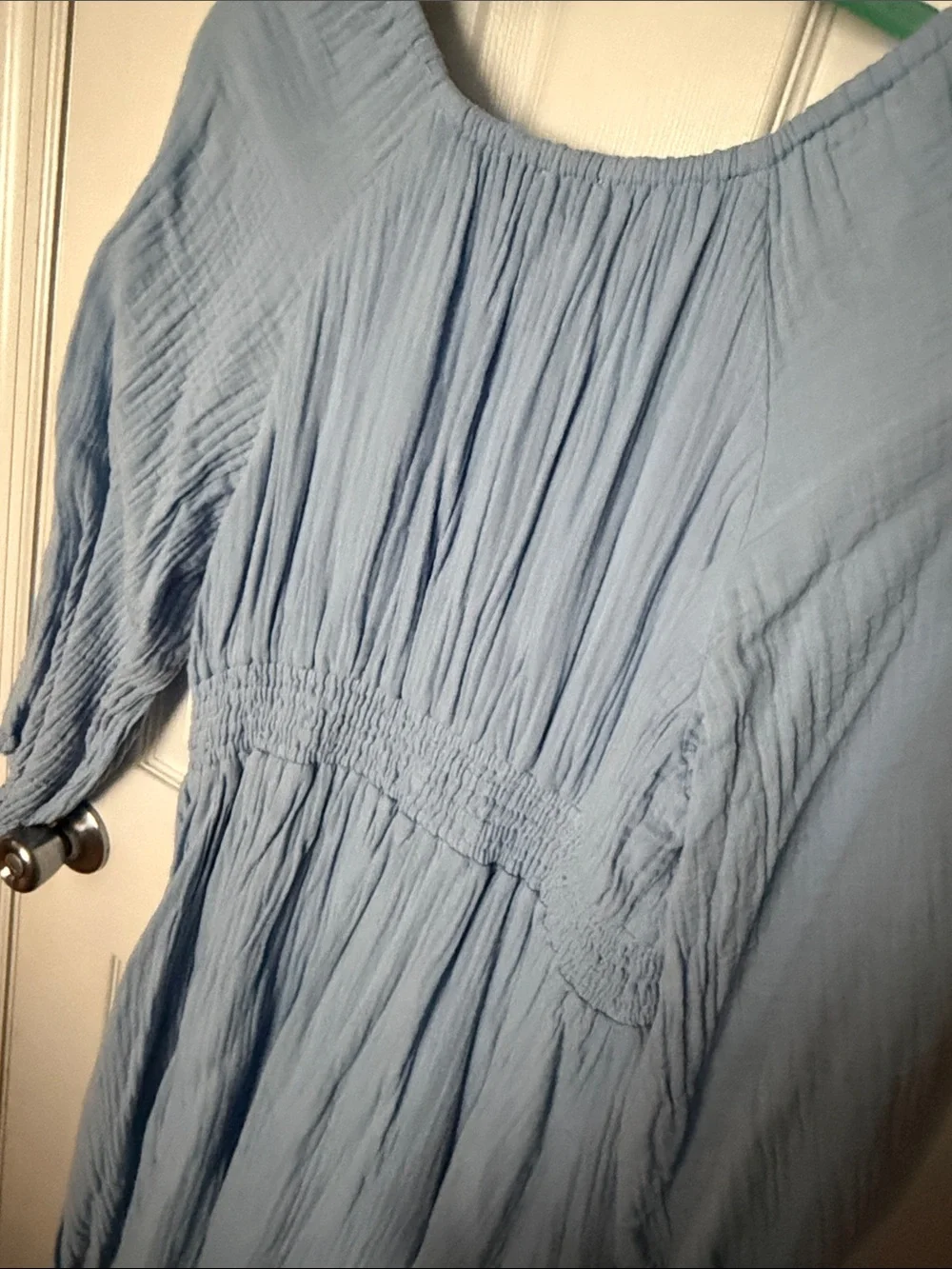J. Crew Light Blue Maxi Dress with Smocked Waist